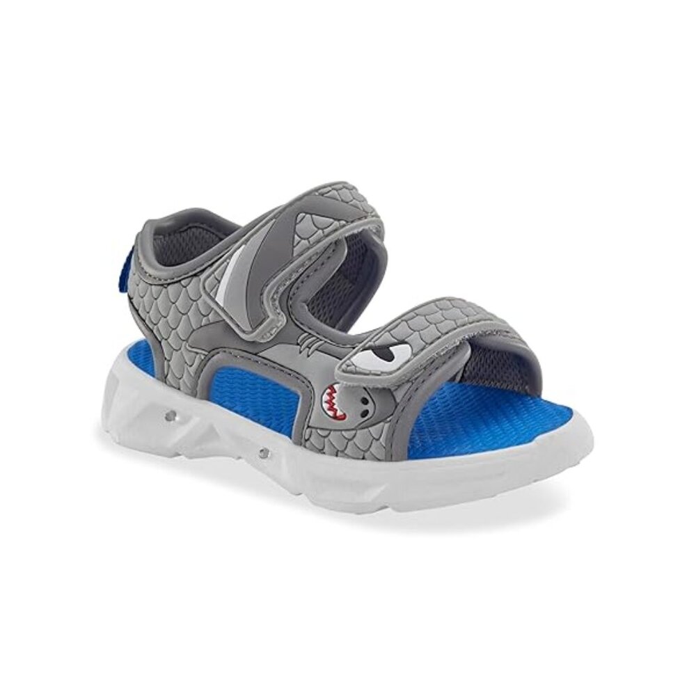 Carter's Toddler Tanis Gray‎ Shark Light Up Sandal - 4M NEW